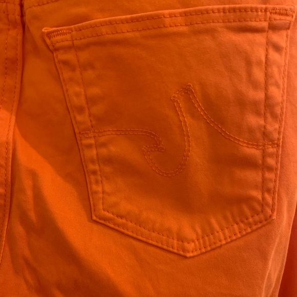 NEVER BEFORE WORN AG BRIGHT ORANGE JEANS THE STILT CROP CIGARETTE CROP SZ 28 WMS - Picture 7 of 8